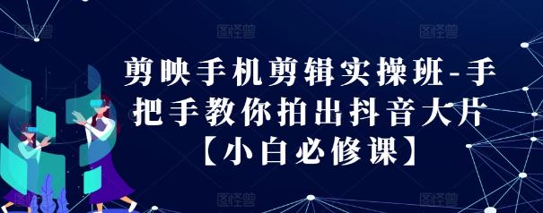 剪映手机剪辑实操班-手把手教你拍出抖音大片【小白必修课】-电脑资源自留地