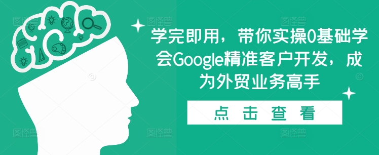 学完即用，带你实操0基础学会Google精准客户开发，成为外贸业务高手-电脑资源自留地