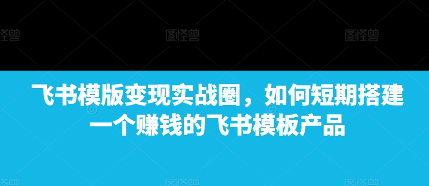 飞书模版变现实战圈，如何短期搭建一个赚钱的飞书模板产品-电脑资源自留地