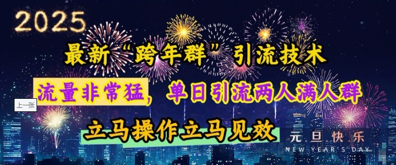 最新“跨年群”引流，流量非常猛，单日引流两人满人群，立马操作立马见效【揭秘】-电脑资源自留地