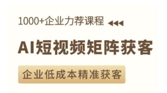 AI短视频矩阵获客实操课，企业低成本精准获客-电脑资源自留地