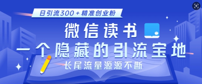 微信读书，一个隐藏的引流宝地，不为人知的小众打法，日引流300+精准创业粉，长尾流量源源不断-电脑资源自留地