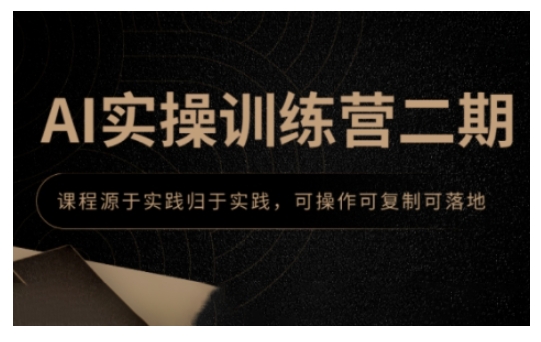 AI实操训练营二期，课程源于实践归于实践，可操作可复制可落地-电脑资源自留地