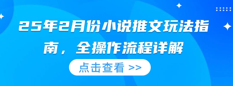 25年2月份小说推文玩法指南，全操作流程详解-电脑资源自留地
