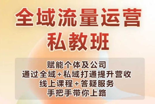 全域流量运营操盘课，赋能个体及公司通过全域+私域打通提升营收-电脑资源自留地