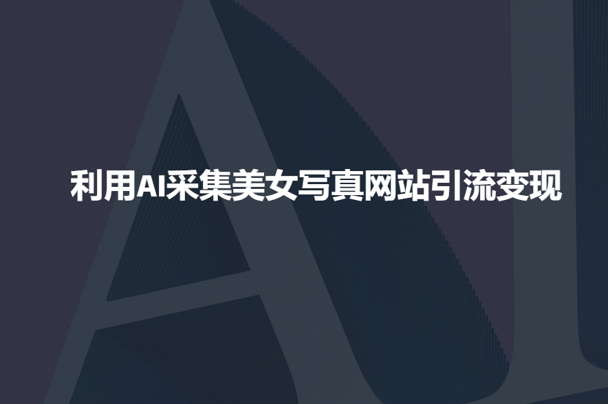 利用AI采集美女写真网站引流变现，引流嘎嘎的-电脑资源自留地