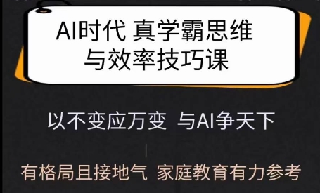 Ai时代真学霸思维与学习方法课，有格局且接地气，家庭教育有力参考-电脑资源自留地