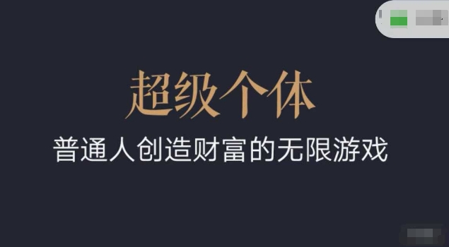 超级个体2024-2025翻盘指南，普通人创造财富的无限游戏-电脑资源自留地