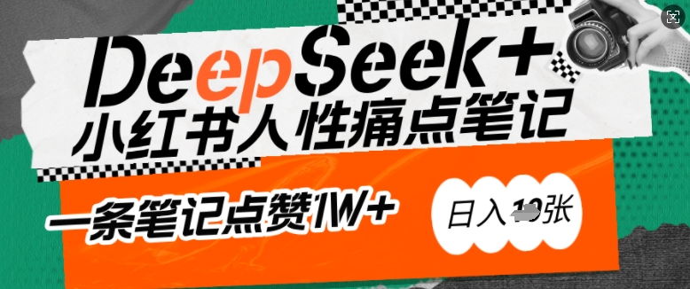AI赋能小红书爆款秘籍：用DeepSeek轻松抓人性痛点，小白也能写出点赞破万的吸金笔记，日入多张-电脑资源自留地