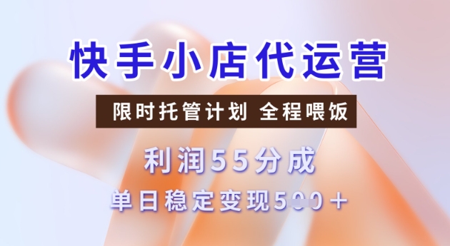 快手小店代运营3.0，模式新升级，收益55分，稳定单日5张【揭秘】-电脑资源自留地