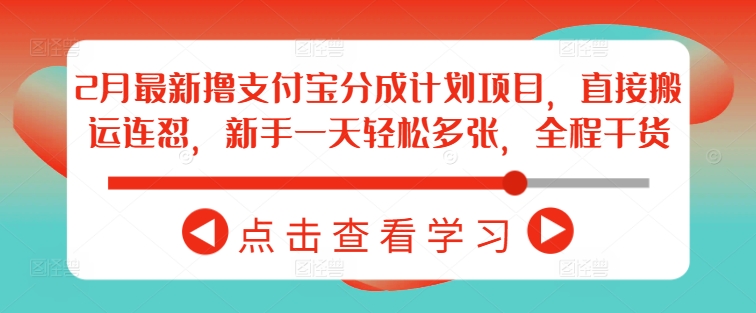 2月最新撸支付宝分成计划项目，直接搬运连怼，新手一天轻松多张，全程干货-电脑资源自留地
