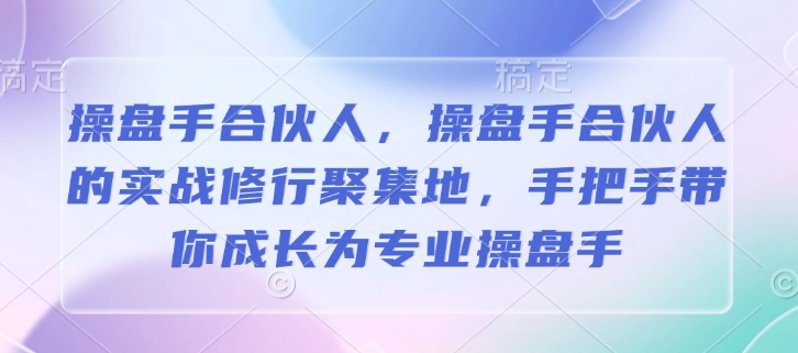 操盘手合伙人，操盘手合伙人的实战修行聚集地，手把手带你成长为专业操盘手-电脑资源自留地