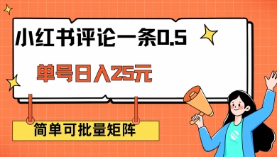 小红书评论一条0.5元 单账号一天可得25元 可矩阵操作 简单无脑靠谱【揭秘】-电脑资源自留地