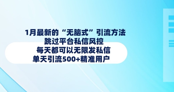 1月最新的无脑式引流方法，跳过平台私信风控，每天都可以无限发私信，单天引流500+精准用户-电脑资源自留地