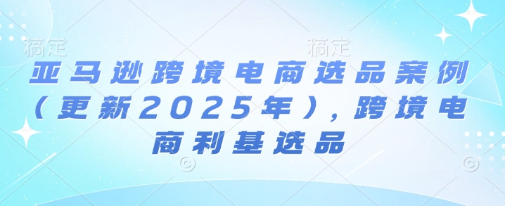 亚马逊跨境电商选品案例(更新2025年3月)，跨境电商利基选品-电脑资源自留地