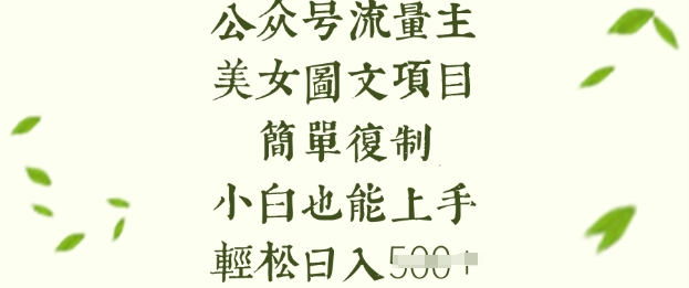 流量主长期收益项目，美女图片简单复制，小白也能上手，轻松日入5张-电脑资源自留地