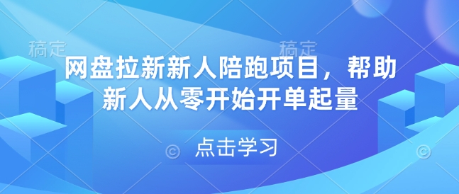 网盘拉新新人陪跑项目，帮助新人从零开始开单起量-电脑资源自留地