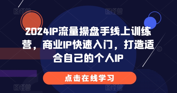 2024IP流量操盘手线上训练营，商业IP快速入门，打造适合自己的个人IP-电脑资源自留地