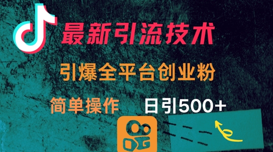 最新引流方法，引爆全平台的一个创业粉，简单操作日引300+-电脑资源自留地