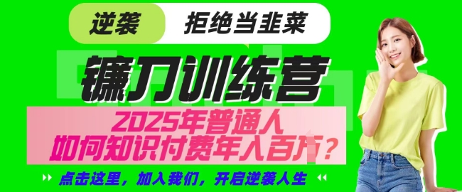 【网创项目终点站-镰刀训练营超级IP合伙人】25年普通人如何通过知识付费实现逆袭【揭秘】-电脑资源自留地