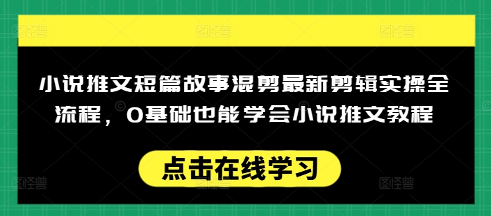 小说推文短篇故事混剪最新剪辑实操全流程，0基础也能学会小说推文教程，肯干多发日入多张-电脑资源自留地