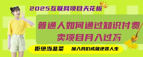 2025互联网项目天花板，普通人如何通过知识付费卖项目月入过W，拒绝当韭菜【揭秘】-电脑资源自留地