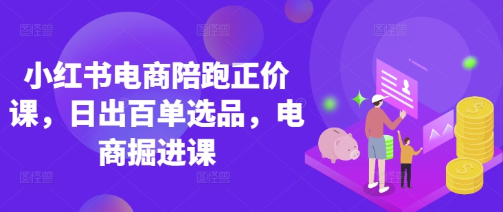 小红书电商陪跑正价课，小红书官方认证电商讲师教学，日出百单选品，电商掘进课-电脑资源自留地