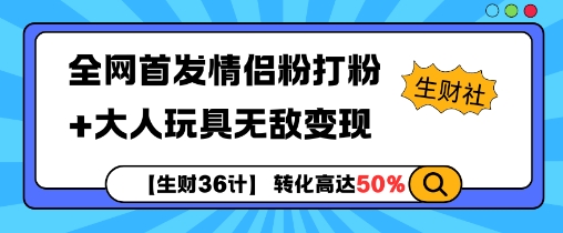 【生财36计】全网首发情侣粉打粉+大人玩具无敌变现-电脑资源自留地
