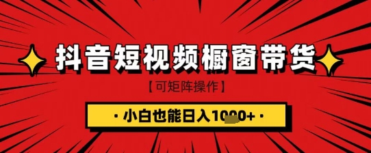 抖音短视频食品橱窗带货，小白轻松上手日入1k+【揭秘】-电脑资源自留地