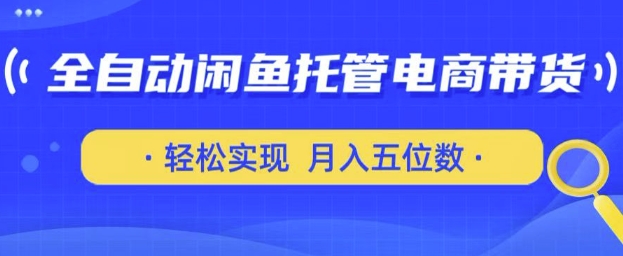 全自动闲鱼托管式电商带货，只需一部安卓手机和一个闲鱼号，轻松实现月入五位数【揭秘】-电脑资源自留地