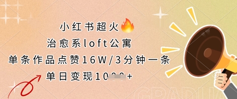 小红书超火的治愈系loft公寓，单条作品点赞16W，3分钟一条，单日变现数张-电脑资源自留地