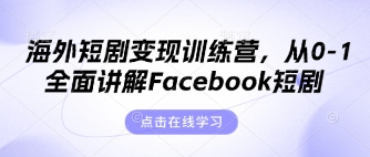 海外短剧变现训练营，从0-1全面讲解Facebook短剧-电脑资源自留地