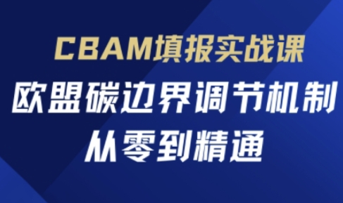 CBAM填报实战课，欧盟碳边界调节机制，从零到精通-电脑资源自留地
