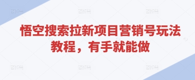 悟空搜索拉新项目营销号玩法教程，有手就能做-电脑资源自留地
