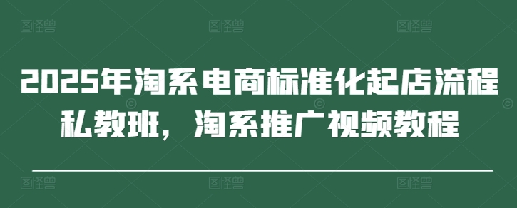 2025年淘系电商标准化起店流程私教班，淘系推广视频教程-电脑资源自留地