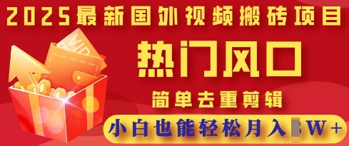 2025最新视频搬砖项目，热门风口，简单去重剪辑，小白也能轻松月入过W-电脑资源自留地