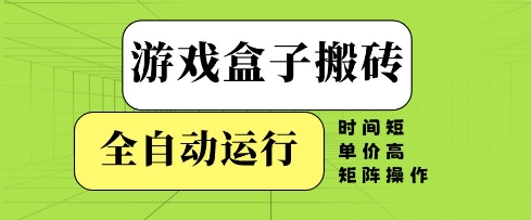 游戏盒子搬砖，全自动运行，无需人工，时间短、单价高、矩阵操作【揭秘】-电脑资源自留地