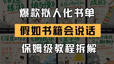 最新爆款拟人化书单玩法，假如书籍会说话，保姆级教程-电脑资源自留地
