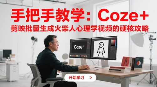 手把手教学：Coze + 剪映批量生成火柴人心理学视频的硬核攻略-电脑资源自留地
