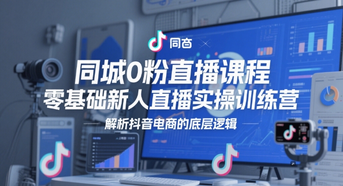 同城0粉直播课程，零基础新人直播实操训练营，解析抖音电商的底层逻辑-电脑资源自留地