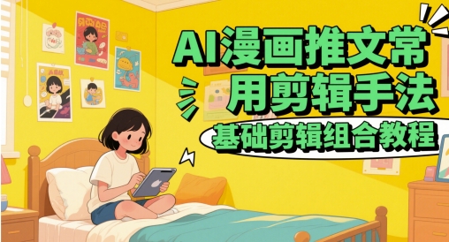 AI漫画推文常用剪辑手法，基础剪辑组合教程-电脑资源自留地