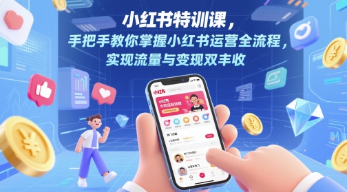 小红书特训课，手把手教你掌握小红书运营全流程，实现流量与变现双丰收-电脑资源自留地