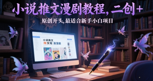 小说推文漫剧教程，二创+原创开头，最适合新手小白项目-电脑资源自留地