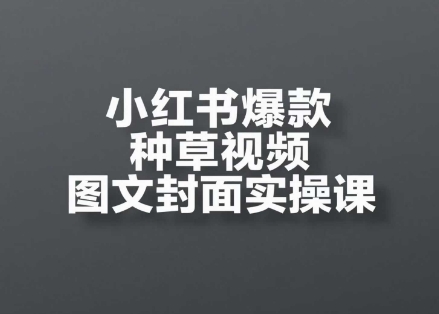小红书爆款种草视频图文封面实操课，​开店、选品、引流、变现全流程-电脑资源自留地
