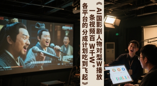 AI三国影视剧人物对口型唱歌玩法，一条视频百W千W播放，各平台的分成计划吃到飞起-电脑资源自留地