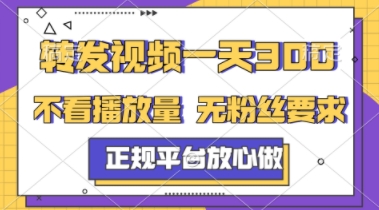 转发视频一天3张+，正规平台放心做，不看播放量，不看粉丝量，一个任务几分钟完成【揭秘】-电脑资源自留地