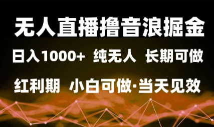 无人直播撸音浪掘金，日入1k+，纯无人红利期，小白可做，当天见效【揭秘】-电脑资源自留地