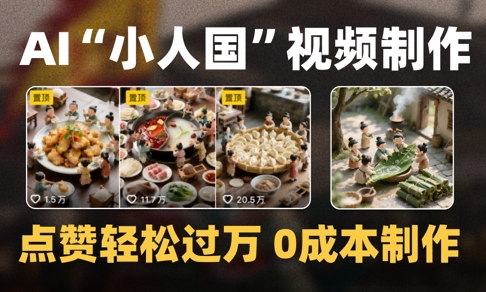 爆款1000W+播放微缩景观迷你小人国AI视频0成本制作全流程教学-电脑资源自留地