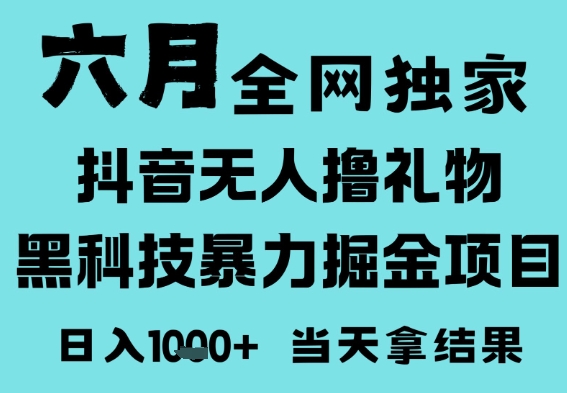 25年6月高爆抖音无人直播最新撸音浪掘金项目，门槛低小白可做，无脑日入1k，可矩阵放大【揭秘】-电脑资源自留地