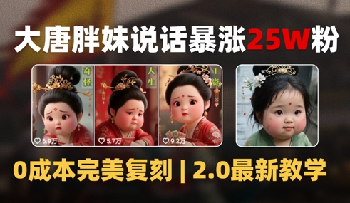 AI大唐胖贵妃说话2.0，40条视频暴涨40w粉，附独家变现攻略-电脑资源自留地